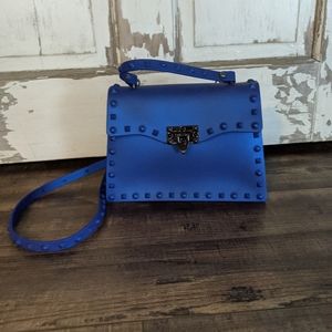Blue studded purse